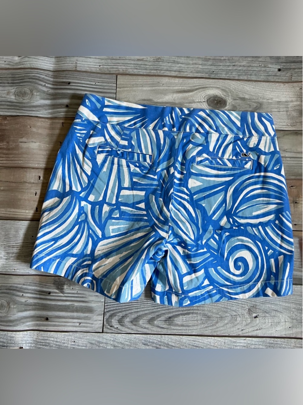 Vineyard Vines Blue & White High-Waist Printed Shorts